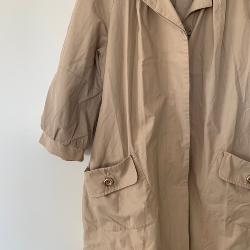 Apostrophe Khaki Trench Coat sz L - Picture 3 of 7
